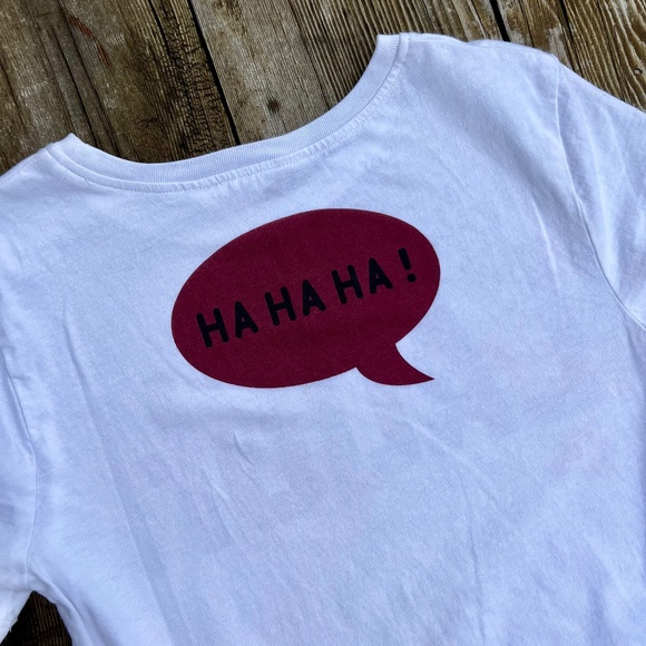 Kid's LAUGH Tee Front & Back - Boy or Girl Sz 6 - 8 Unisex Funny T Shirt - Picture 2 of 5